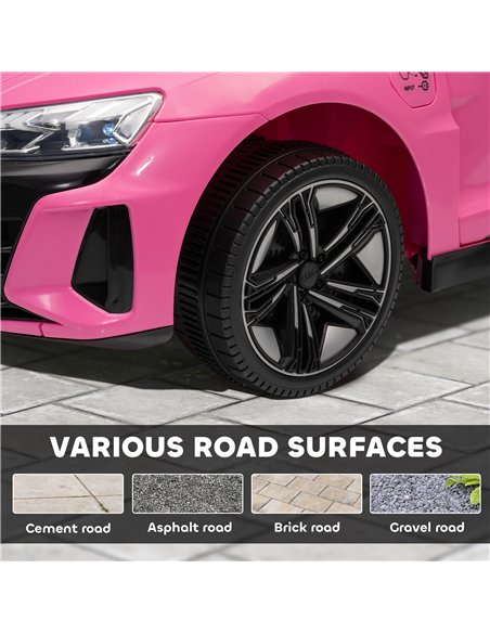 HOMCOM Audi Licensed 12V Kids Electric Ride-On, with Remote Control, Suspension System, Lights, Music, Motor - Pink - pic 172687 | FastDaddyshop