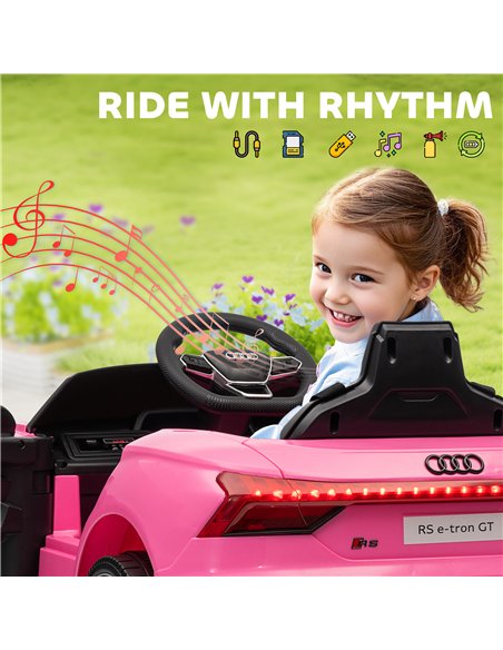 HOMCOM Audi Licensed 12V Kids Electric Ride-On, with Remote Control, Suspension System, Lights, Music, Motor - Pink - pic 172688 | FastDaddyshop