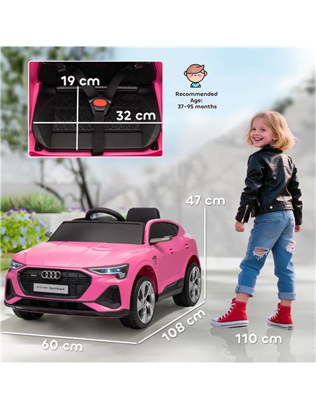 HOMCOM 12V Kids Electric Ride on, Electric Car for Kids with Parental Remote, Music, Lights, Suspension Wheels, Pink - pic 172691 | FastDaddyshop