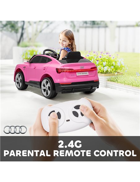 HOMCOM 12V Kids Electric Ride on, Electric Car for Kids with Parental Remote, Music, Lights, Suspension Wheels, Pink - pic 172693 | FastDaddyshop