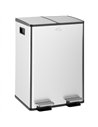 HOMCOM 56L Dual Compartment Stainless Steel Bin, with Deodoriser Holders - Silver Tone