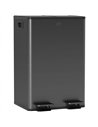 HOMCOM 56L Dual Compartment Stainless Steel Bin, with Deodoriser Holders - Black