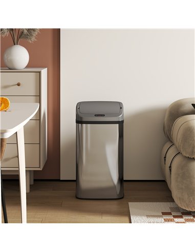 HOMCOM 48L Stainless Steel Sensor Bin - Silver-Tone