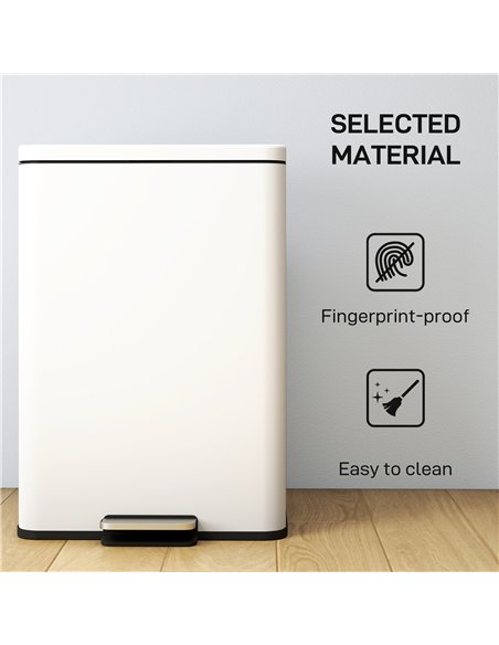 HOMCOM 20L Kitchen Bin with Soft-Close Lid and Stay-Open Function, Pedal Bin with Removable Inner Bucket for Kitchen, Office, Ho - pic 172757 | FastDaddyshop