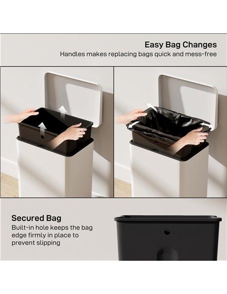 HOMCOM 20L Kitchen Bin with Soft-Close Lid and Stay-Open Function, Pedal Bin with Removable Inner Bucket for Kitchen, Office, Ho - pic 172758 | FastDaddyshop
