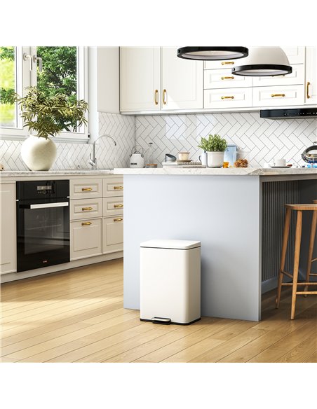 HOMCOM 20L Kitchen Bin with Soft-Close Lid and Stay-Open Function, Pedal Bin with Removable Inner Bucket for Kitchen, Office, Ho - pic 172760 | FastDaddyshop