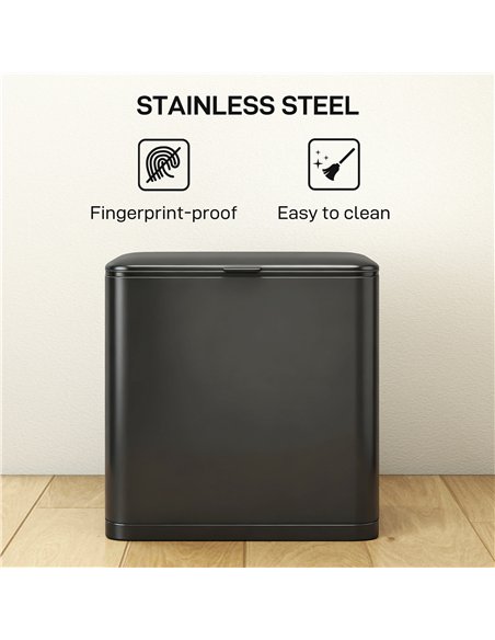 HOMCOM 8L Hanging Kitchen Bin, Rubbish bin with Lid and Removable Inner Bucket for Kitchen Cabinet Door, Under Sink, Office - pic 172767 | FastDaddyshop