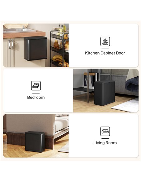 HOMCOM 8L Hanging Kitchen Bin, Rubbish bin with Lid and Removable Inner Bucket for Kitchen Cabinet Door, Under Sink, Office - pic 172768 | FastDaddyshop