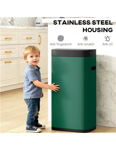 HOMCOM 50L Sensor Bin, Automatic Kitchen Bin, Manual Override, Battery Operated, Inner-Bucket-Free, for Kitchen, Bedroom - pic 172775 | FastDaddyshop