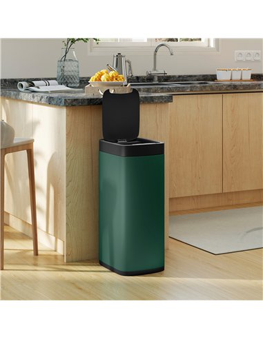 HOMCOM 50L Sensor Bin, Automatic Kitchen Bin, Manual Override, Battery Operated, Inner-Bucket-Free, for Kitchen, Bedroom