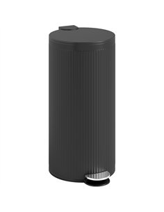 HOMCOM 30 Litre Pedal Kitchen Bin with Soft Close and Stay Open Lid, Rubbish Bin with Removable Inner Bucket for Kitchen, Office