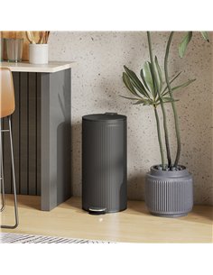 HOMCOM 30 Litre Pedal Kitchen Bin with Soft Close and Stay Open Lid, Rubbish Bin with Removable Inner Bucket for Kitchen, Office 2