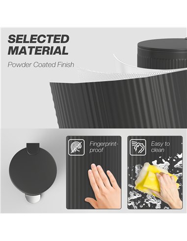 HOMCOM 30 Litre Pedal Kitchen Bin with Soft Close and Stay Open Lid, Rubbish Bin with Removable Inner Bucket for Kitchen, Office