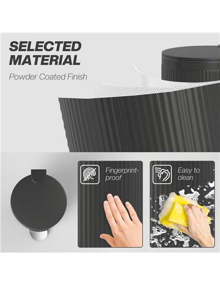 HOMCOM 30 Litre Pedal Kitchen Bin with Soft Close and Stay Open Lid, Rubbish Bin with Removable Inner Bucket for Kitchen, Office - pic 172802 | FastDaddyshop