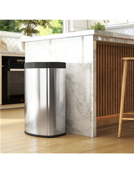 HOMCOM 55L Sensor Bin with Soft-Close Lid, Automatic Touchless Motion Sensor Kitchen Bin with Fingerprint Resistant Stainless St - pic 172813 | FastDaddyshop