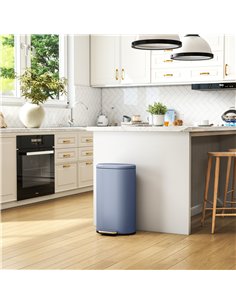 HOMCOM 30 L Modern Curved Kitchen Bin - Grey 2