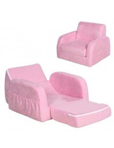 Homcom Kids Two-In-One Armchair and Lounger, Pink