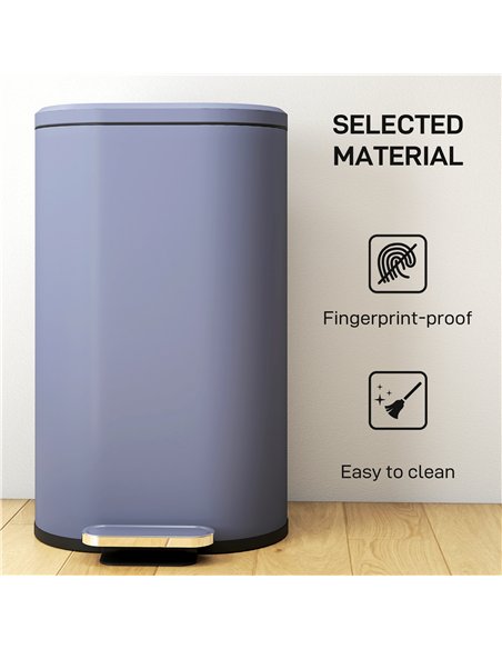 HOMCOM 30 L Modern Curved Kitchen Bin - Grey - pic 172820 | FastDaddyshop