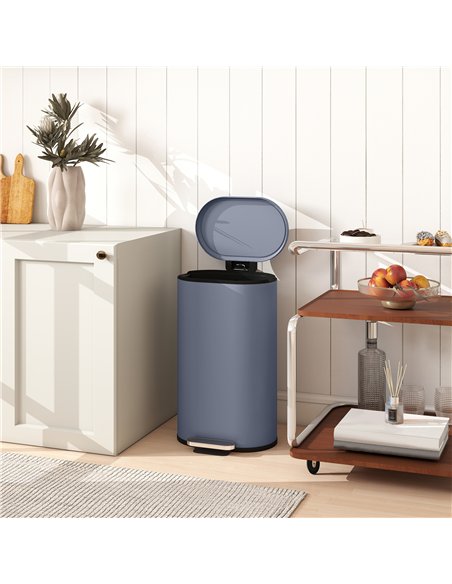 HOMCOM 30 L Modern Curved Kitchen Bin - Grey - pic 172822 | FastDaddyshop