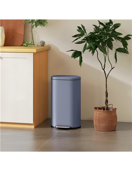 HOMCOM 30 L Modern Curved Kitchen Bin - Grey - pic 172823 | FastDaddyshop