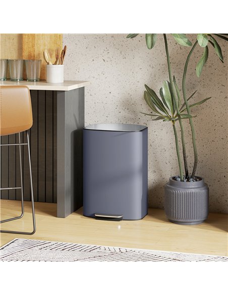 HOMCOM 50L Kitchen Bin with Soft-Close Lid and Stay-Open Function, Stainless Steel Pedal Bin with Removable Inner Bucket, Carry  - pic 172825 | FastDaddyshop
