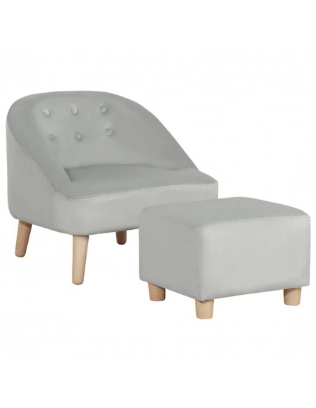 Homcom Kids Two-Piece Chair and Ottoman Set, Grey - pic 17283 | FastDaddyshop
