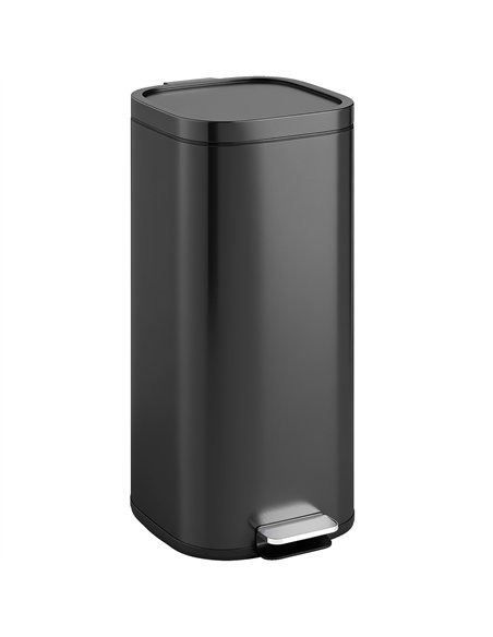 HOMCOM 30L Kitchen Bin, Compact Pedal Bin with Soft-Close and Stay-Open Lid, Removable Bucket for Kitchen, Home, Office, Black - pic 172833 | FastDaddyshop