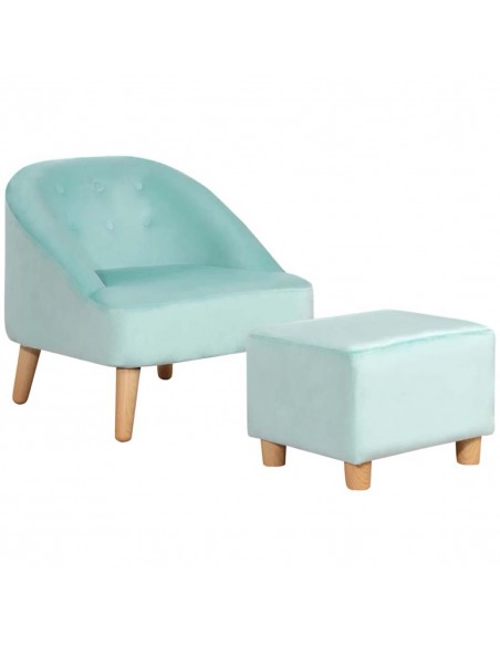 Homcom Kids Two-Piece Chair and Ottoman Set, Light Blue - pic 17284 | FastDaddyshop