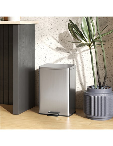 HOMCOM 20L Kitchen Bin with Soft-Close Lid and Stay-Open Function, Stainless Steel Pedal Bin with Removable Inner Bucket for Kit - pic 172843 | FastDaddyshop