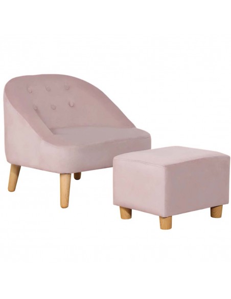 Homcom Kids Two-Piece Chair and Ottoman Set, Pink - pic 17285 | FastDaddyshop