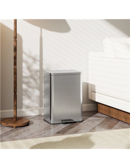 HOMCOM 20L Kitchen Bin with Soft-Close Lid and Stay-Open Function, Stainless Steel Pedal Bin with Removable Inner Bucket for Kit - pic 172850 | FastDaddyshop