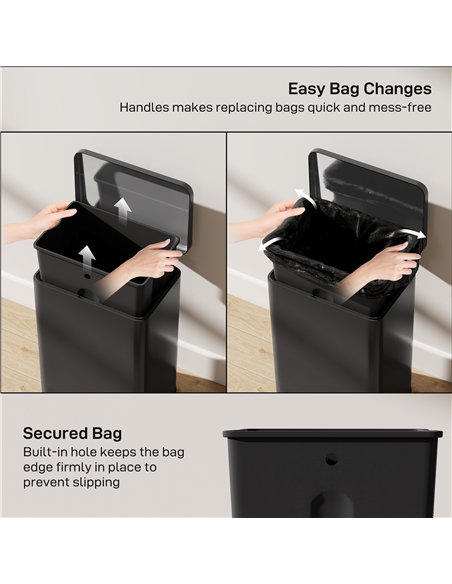HOMCOM 20L Kitchen Bin with Soft-Close Lid and Stay-Open Function, Stainless Steel Pedal Bin with Removable Inner Bucket for Kit - pic 172857 | FastDaddyshop