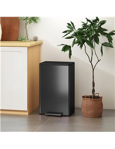 HOMCOM 45L Kitchen Bin, Pedal Bin with Soft-Close and Stay-Open Lid, Removable Inner Bucket, Odor Control for Kitchen, Office 2