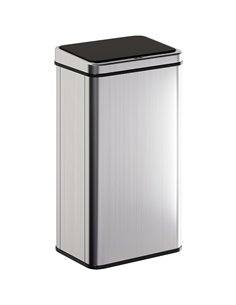 HOMCOM 50L Sensor Bin with Quiet Soft-Close Lid, Automatic Touchless Motion Sensor Kitchen Bin with Fingerprint Resistant Stainl