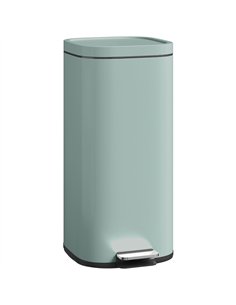 HOMCOM 30L Kitchen Bin, Compact Pedal Bin with Soft-Close and Stay-Open Lid, Removable Bucket for Kitchen, Home, Office, Green