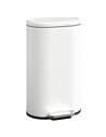 HOMCOM 30 L Modern Curved Kitchen Bin - Cream