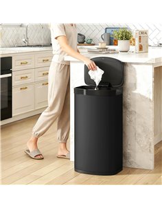 HOMCOM 55L Sensor Bin with Soft-Close Lid, Automatic Touchless Motion Sensor Kitchen Bin with Fingerprint Resistant Stainless St 2