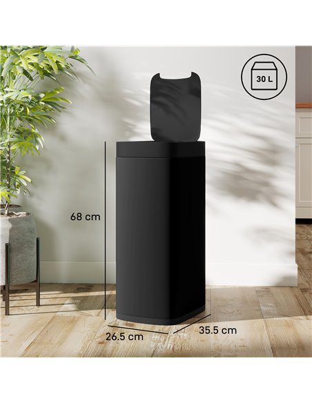 HOMCOM 50L Sensor Bin, Automatic Kitchen Bin, Manual Override, Battery Operated, Inner-Bucket-Free, for Kitchen, Bedroom, Black - pic 172925 | FastDaddyshop