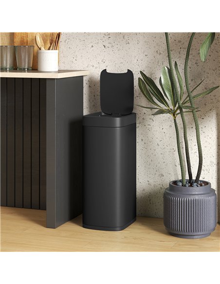HOMCOM 50L Sensor Bin, Automatic Kitchen Bin, Manual Override, Battery Operated, Inner-Bucket-Free, for Kitchen, Bedroom, Black - pic 172929 | FastDaddyshop