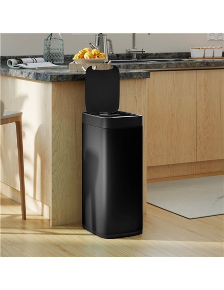 HOMCOM 50L Sensor Bin, Automatic Kitchen Bin, Manual Override, Battery Operated, Inner-Bucket-Free, for Kitchen, Bedroom, Black - pic 172930 | FastDaddyshop