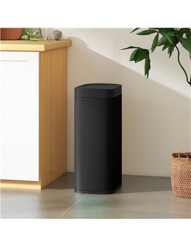 HOMCOM 50L Sensor Bin, Automatic Kitchen Bin, Manual Override, Battery Operated, Inner-Bucket-Free, for Kitchen, Bedroom, Black