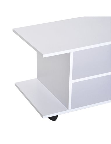 Homcom Modern TV Stand with Shelves, White