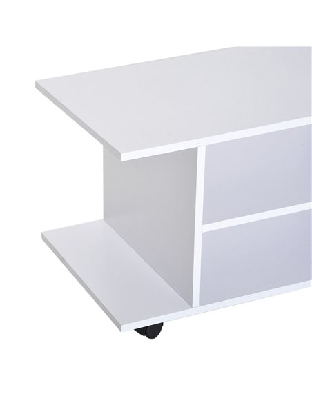Homcom Modern TV Stand with Shelves, White - pic 17294 | FastDaddyshop