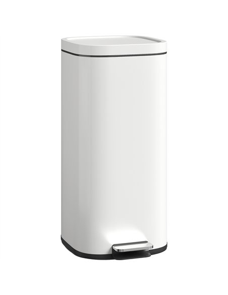 HOMCOM 30L Kitchen Bin, Compact Pedal Bin with Soft-Close and Stay-Open Lid, Removable Bucket for Kitchen, Home, Office, Cream - pic 172941 | FastDaddyshop
