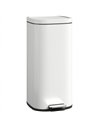 HOMCOM 30L Kitchen Bin, Compact Pedal Bin with Soft-Close and Stay-Open Lid, Removable Bucket for Kitchen, Home, Office, Cream