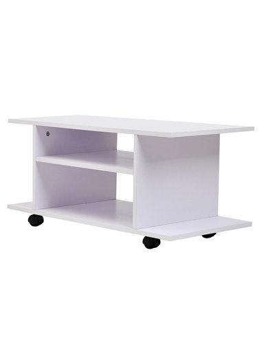 Homcom Modern TV Stand with Shelves, White