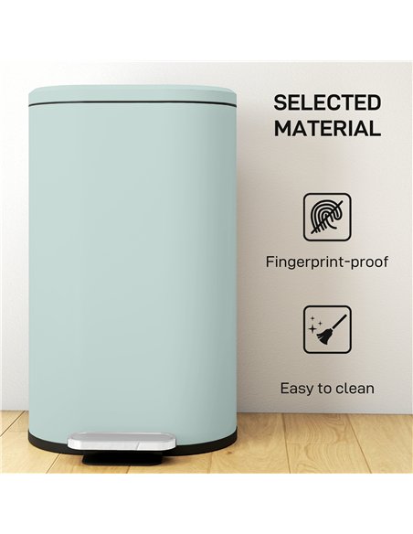 HOMCOM 30 L Modern Curved Kitchen Bin - Green - pic 172955 | FastDaddyshop
