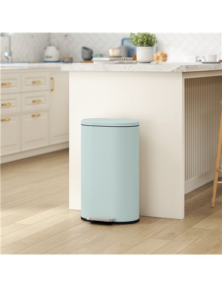 HOMCOM 30 L Modern Curved Kitchen Bin - Green - pic 172957 | FastDaddyshop