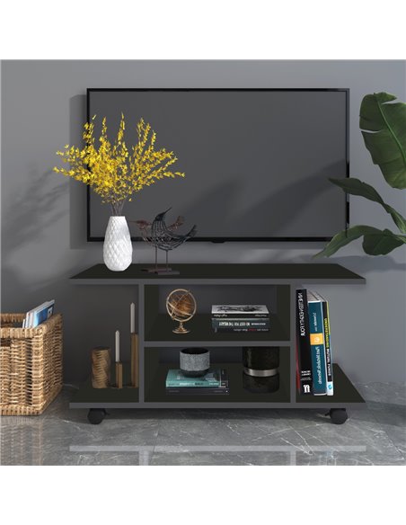 Homcom Modern TV Stand with Shelves, Black - pic 17296 | FastDaddyshop