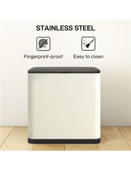 HOMCOM 8L Hanging Kitchen Bin, Rubbish bin with Lid and Removable Inner Bucket for Kitchen Cabinet Door, Under Sink, Office - pic 172966 | FastDaddyshop